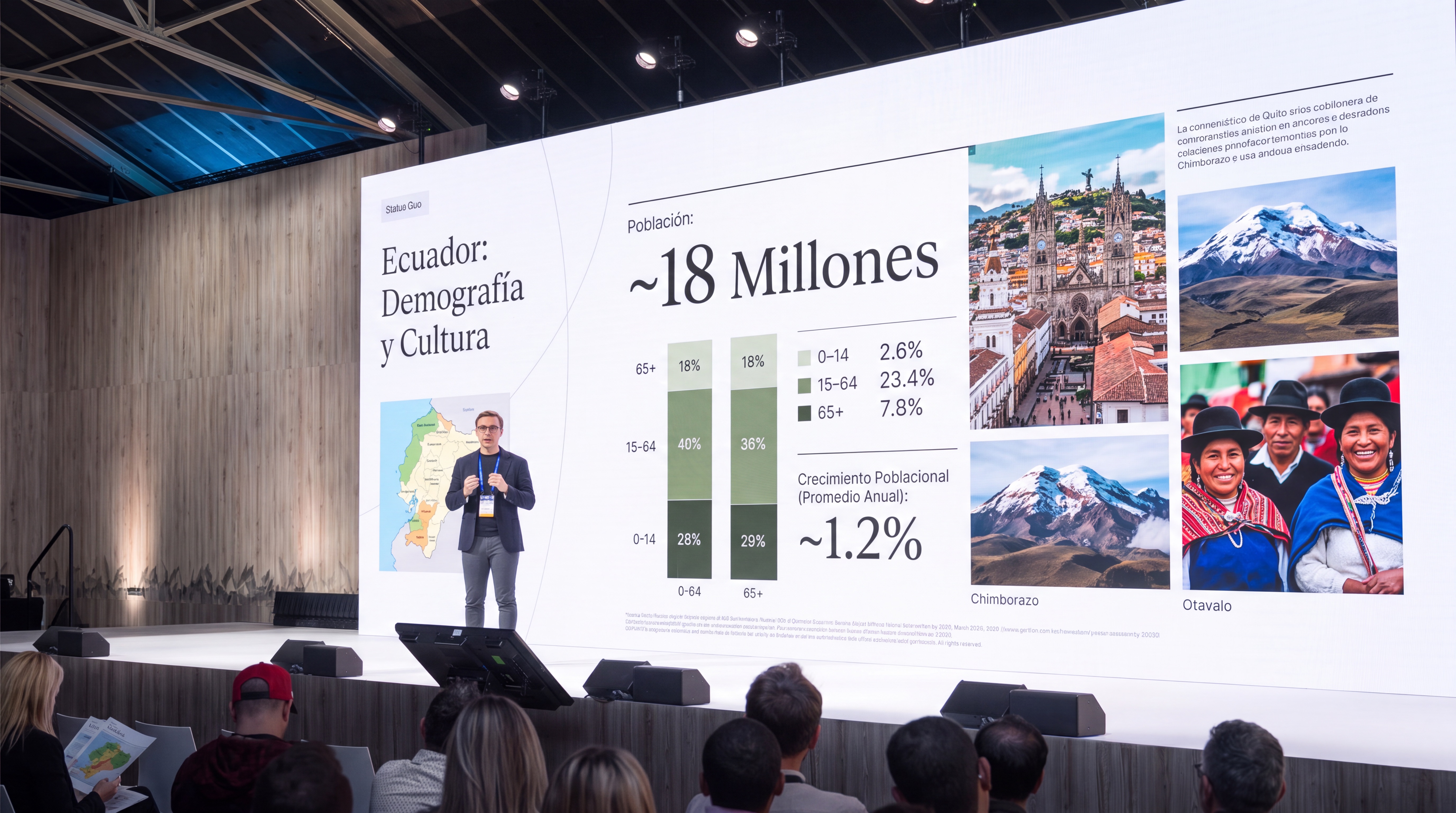 Presentación de análisis de datos en conferencia
